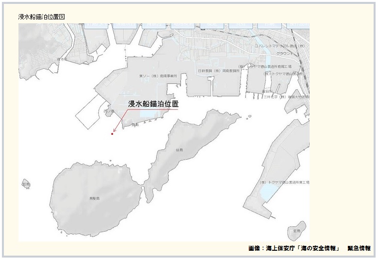 浸水船錨泊位置図
